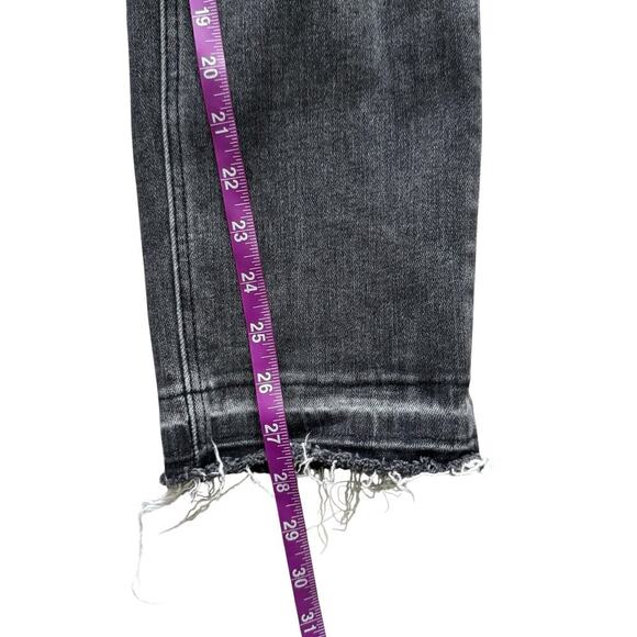 Vervet Jeans Womens 27 Black Distressed High Rise Straight Leg Frayed Hem grunge - Picture 8 of 12